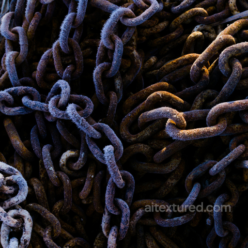 Rusty Frosted Heavy Metal Chain Texture with Detailed Corrosion and Ice seamless Metal PBR texture