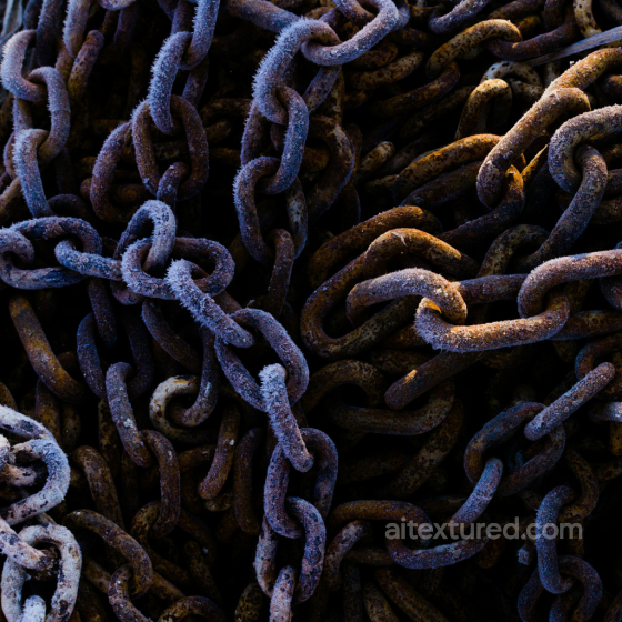 Rusty Frosted Heavy Metal Chain Texture with Detailed Corrosion and Ice Metal texture preview