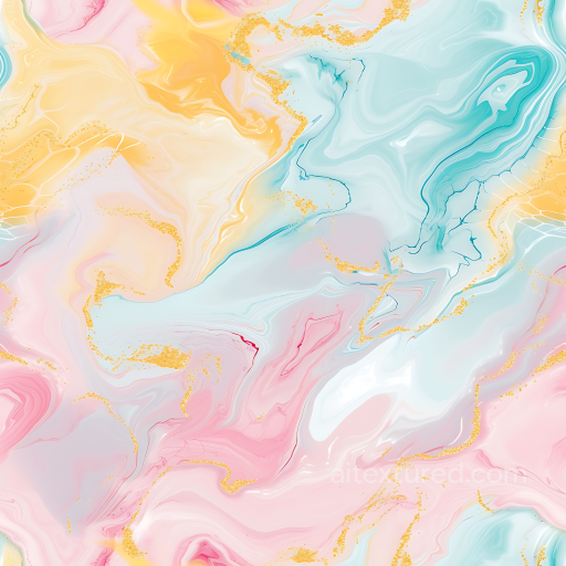 pastel buttercream marble PBR texture with vibrant swirls and gold veins seamless Marble PBR texture