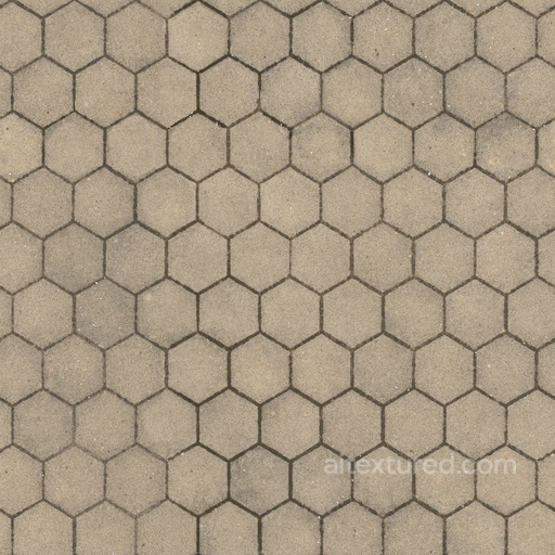 Hexagonal Concrete Paving - Bricks Pavement Paving Outdoor Floor Concrete seamless Concrete PBR texture