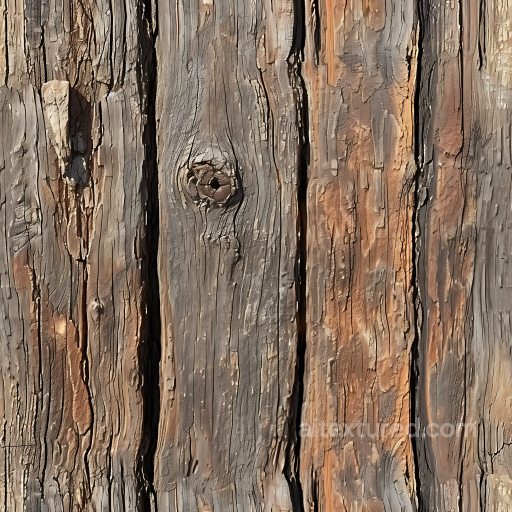 Wood Texture of Weathered Hardwood Planks with Deep Cracks and Knots seamless Wood PBR texture