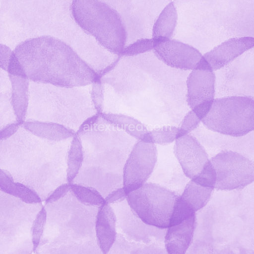 Seamless 3D PBR Lavender Watercolor Stain Texture with Overlapping Circular Patterns