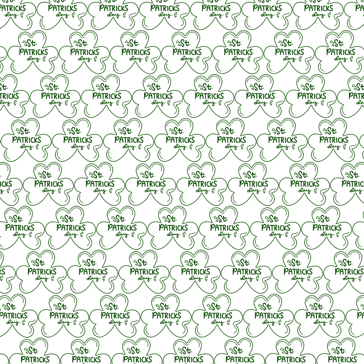 St Patrick Day Leaf Pattern in Green on White seamless PBR texture preview