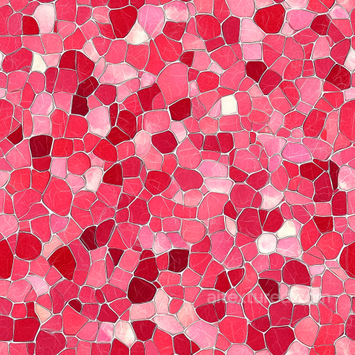 Mosaic PBR Texture Featuring Pink and Red Cracked Ceramic Tiles seamless Mosaic PBR texture