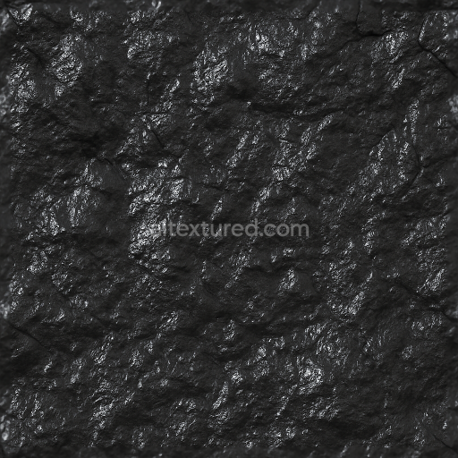 Seamless 3d texture pbr 8k coal surface shiny glossy wet charcoal color