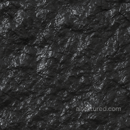 Coal Surface Shiny Glossy Wet Charcoal Color seamless Coal PBR texture