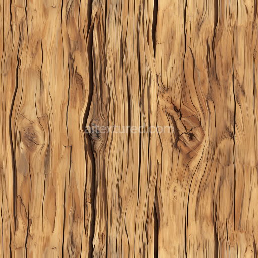 Seamless 3D Weathered Wood Planks PBR Texture with Natural Cracks and Knots