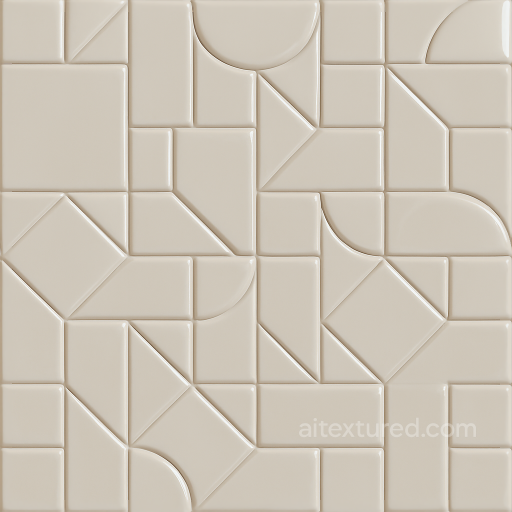 Mosaic Ceramic Tiles With Geometric Shapes And Glossy Finish seamless Mosaic PBR texture