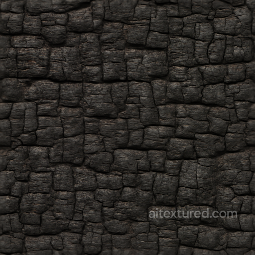burnt wood charred surface PBR 8K seamless Fire PBR texture