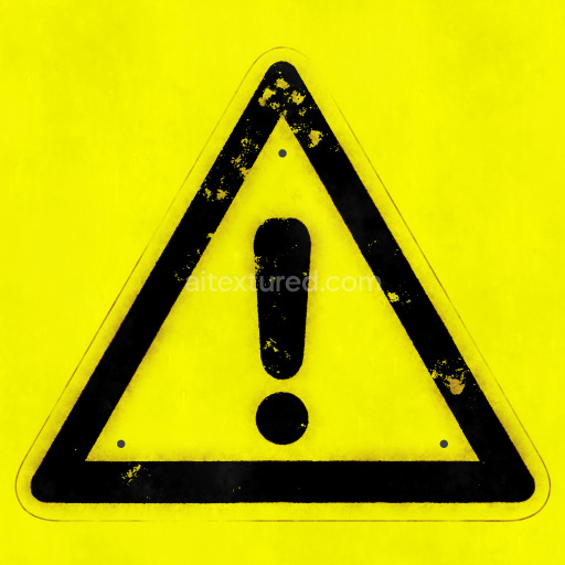 Sign Warning Bright Yellow Bold Graphic Tileable Pbr Texture Detailed