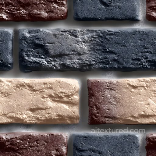 Cracked Painted Brick Wall PBR Texture with Multi-Color Rough Surface seamless Brick PBR texture