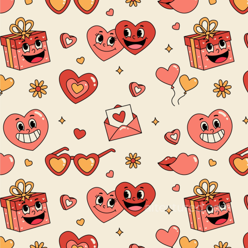 Featuring Cheerful Happy Face Cartoon Elements seamless Happy Face pattern PBR texture