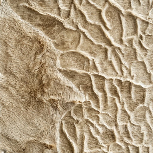 Wrinkled Beige Leather PBR Texture with Natural Fur Grain and Detailed Folds seamless Leather PBR texture