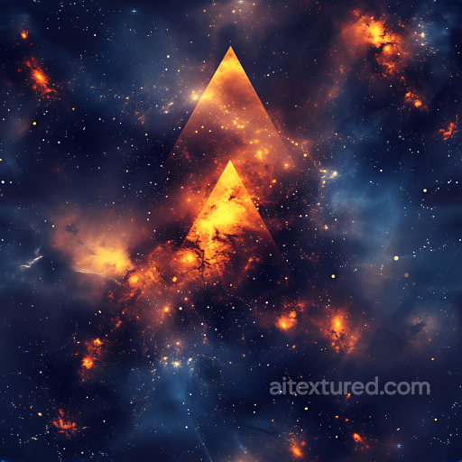 Space PBR Texture Featuring Fiery Nebula and Deep Starfield seamless Star, space, planets PBR texture