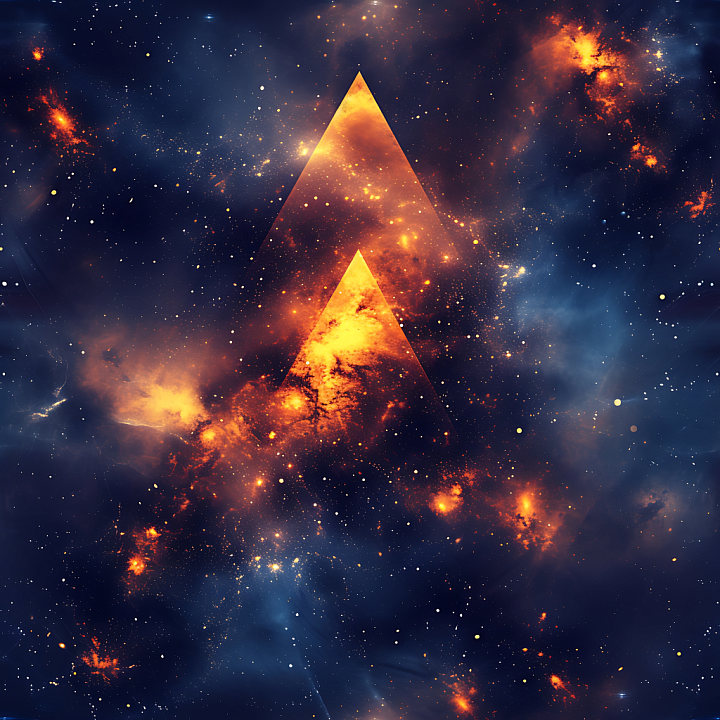 Space Featuring Fiery Nebula and Deep Starfield seamless PBR texture preview