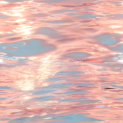 Seamless 3D PBR Texture of Pink Sunset Water with Soft Wave Ripples