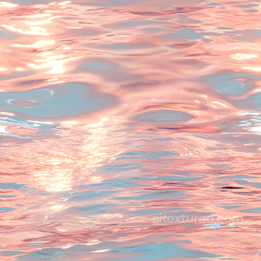 Pink Sunset Water Seamless Texture with Soft Wave Ripples seamless Water PBR texture