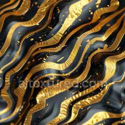 seamless Seamless 3D PBR Glossy Black Surface with Gold Intricate Wavy Patterns Texture texture 8k free download PBR
