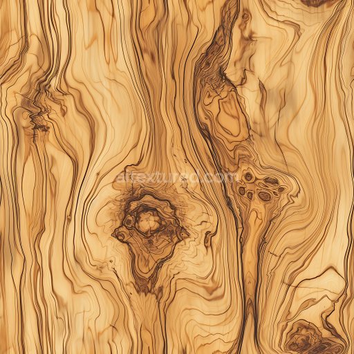 Seamless 3D Rustic Pine Wood PBR Texture with Distinct Knots and Curved Grain