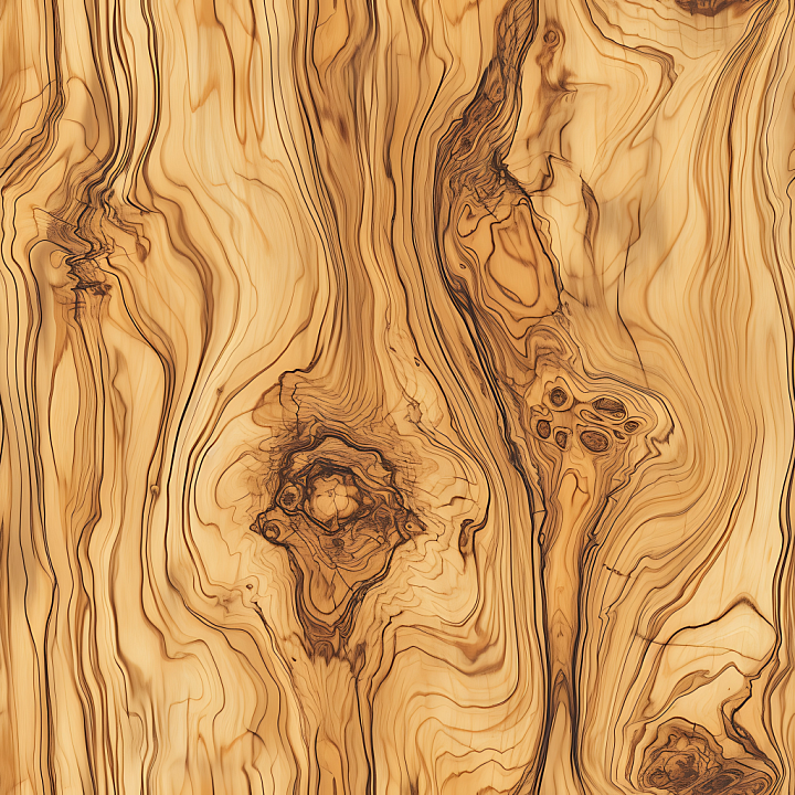 Rustic Pine Wood with Distinct Knots and Curved Grain seamless PBR texture preview