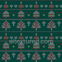 seamless Seamless 3D PBR Knitted Christmas Digital Paper Texture with Holiday Ornaments & Trees texture 8k free download PBR