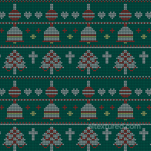 Knitted Christmas Digital Paper Texture with Holiday Ornaments & Trees seamless All Christmas Digital paper PBR texture