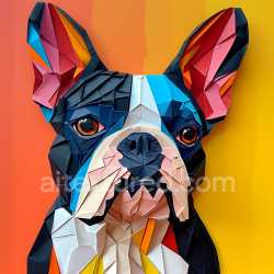 seamless Seamless 3D PBR Texture Featuring Stylized Geometric Boston Terrier Fur in Bold Colors texture 8k free download PBR