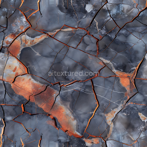 Seamless 3D PBR Cracked and Oxidized Metal Texture with Rusty Fractures