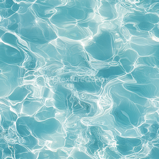 Seamless 3D Stylized Pool Water PBR Texture with Light Ripples and Soft Highlights