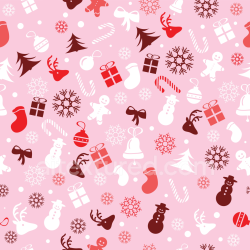 seamless Seamless 3D PBR Pink Christmas Digital Paper Texture with Festive Icons texture 8k free download PBR
