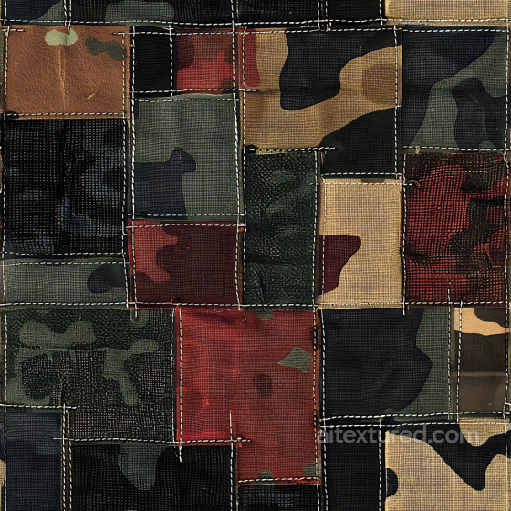 Patchwork Camouflage PBR Texture with Mixed Woodland and Urban Pattern Color Camouflage texture preview