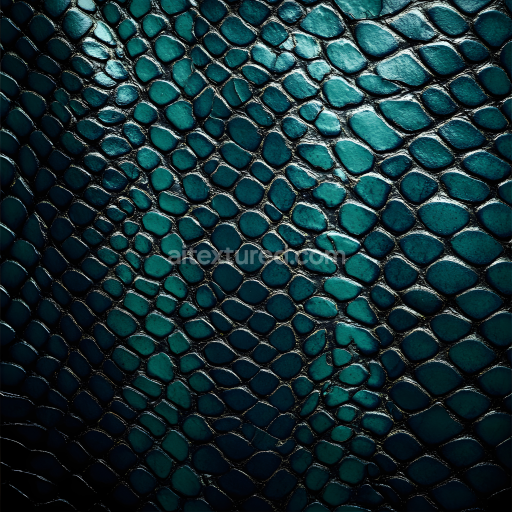Seamless 3D PBR Texture of Glossy Blue Reptilian Scale Skin
