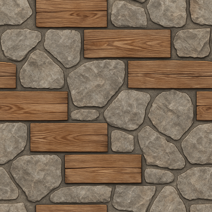 Wooden Stone Floor seamless PBR texture preview