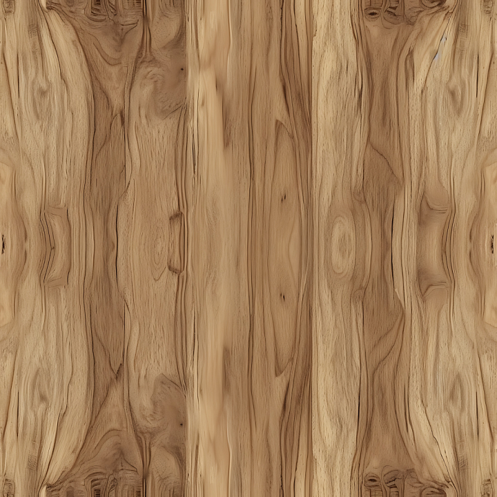 Hickory Wood Planks with Natural Grain and Knots seamless PBR texture preview