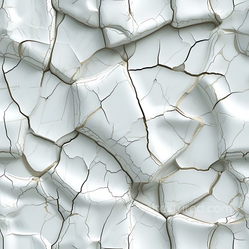 cracked and holed white ceramic tile PBR texture with deep fractures and glossy surfaces seamless Cracked & Holes PBR texture