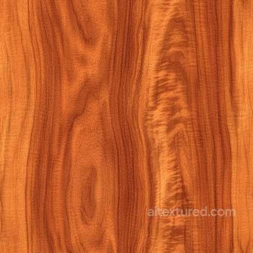 Polished Cherry Wood Texture with Smooth Grain and Warm Tones seamless Wood PBR texture