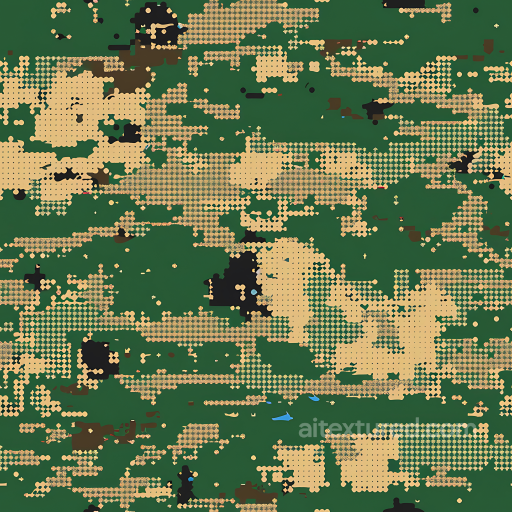Tactical Woodland Camouflage PBR Texture with Pixelated Dot Pattern seamless Color Camouflage PBR texture