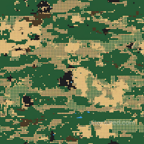 Tactical Woodland Camouflage PBR Texture with Pixelated Dot Pattern Color Camouflage texture preview
