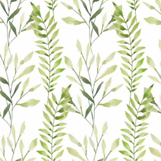 Watercolor Greenery Texture with Delicate Leaf Stems seamless watercolor greenery  PBR texture