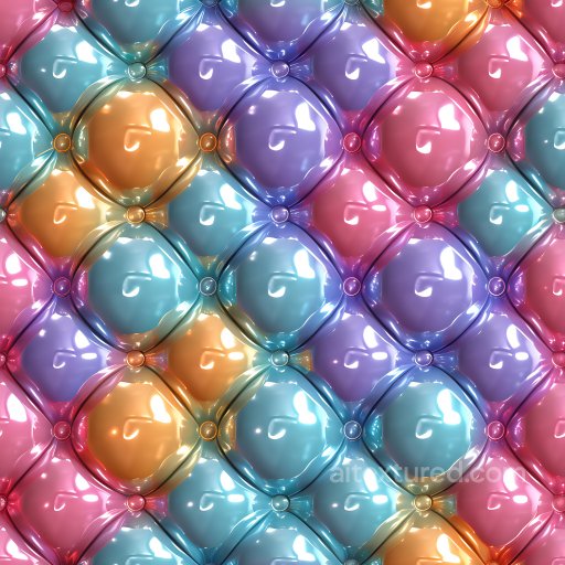 Inflated Vinyl Panels PBR Texture in Multicolor Glossy Finish seamless Inflated PBR texture