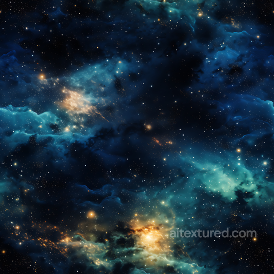 Space PBR Texture Featuring Glowing Nebula Clouds and Starfield Star, space, planets texture preview