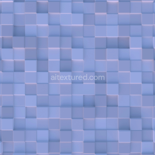 Seamless Blue 3D Cube Tile PBR Texture