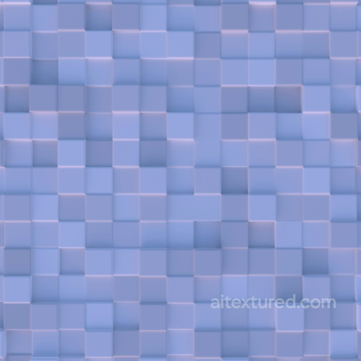 Seamless Blue 3D Cube Tile PBR Texture texture preview