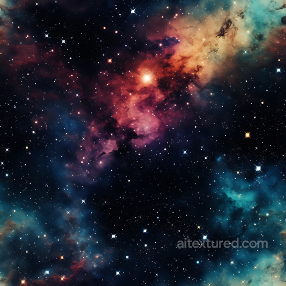 Space PBR Texture Featuring Vibrant Nebula and Starfield Star, space, planets texture preview