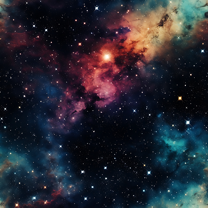 Space Featuring Vibrant Nebula and Starfield seamless PBR texture preview