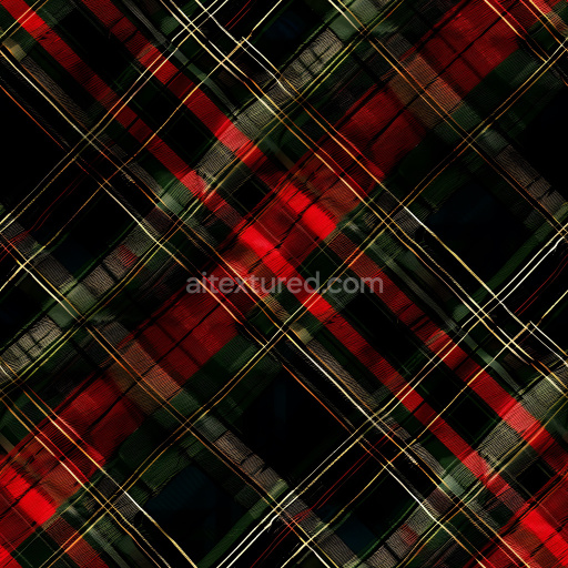 Preview — Seamless 3D Plaid Patterned Metal PBR Texture with Red and Green Diagonal Stripes