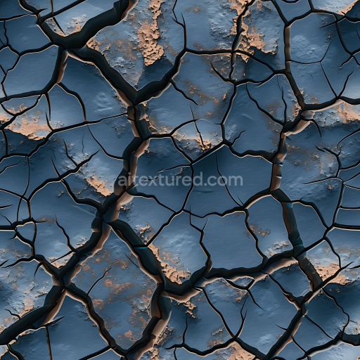 Seamless 3D Cracked Dry Earth Soil PBR Texture with Deep Fractures and Dusty Surface