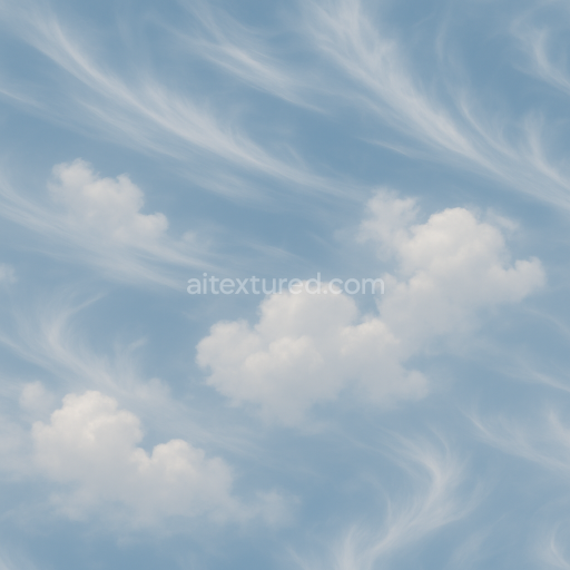 Seamless 3d texture pbr 8k of wispy cirrus cloud streaks
