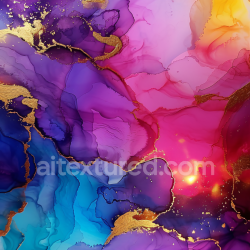 seamless Seamless 3D Alcohol Ink PBR Texture Featuring Vivid Purple and Pink with Gold Veining texture 8k free download PBR