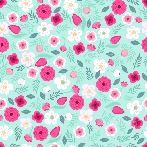 Pink Flower Pattern Fabric Texture with Floral Motifs seamless Pink Flower PBR texture